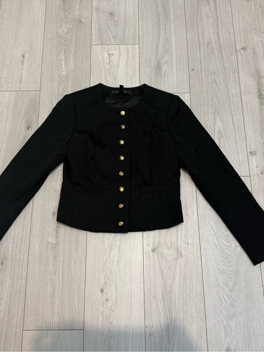 White House Black Market Black Tailored Blazer with Gold Buttons 
Size 02